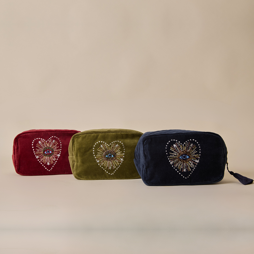 Evil Eye Makeup Bag - Olive