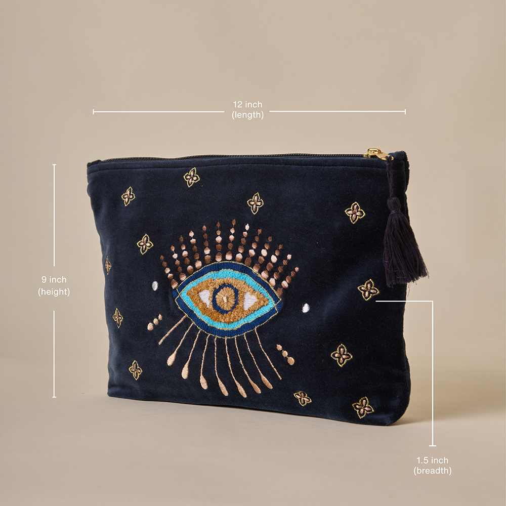 Evil Eye Travel Pouch - Navy