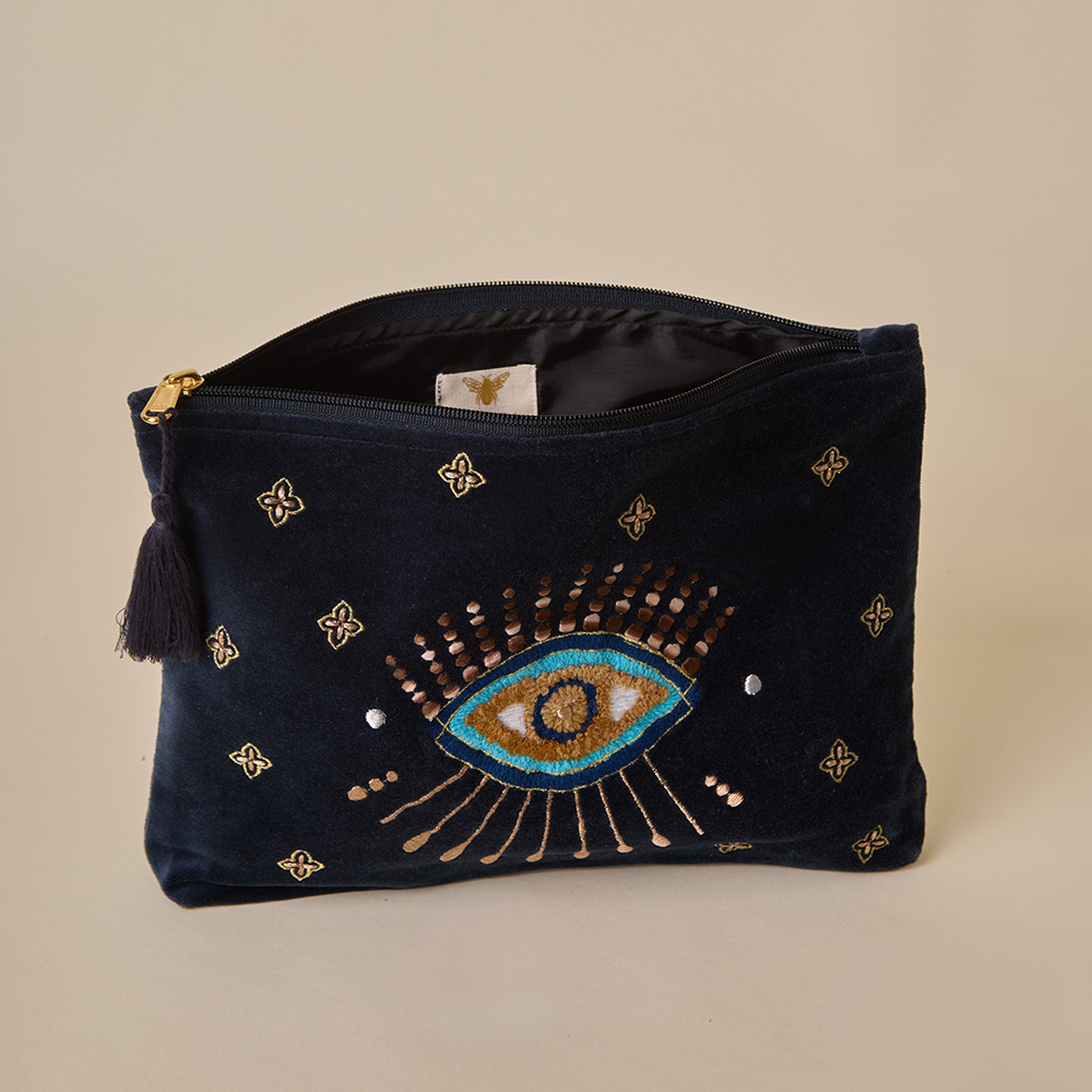 Evil Eye Travel Pouch - Navy