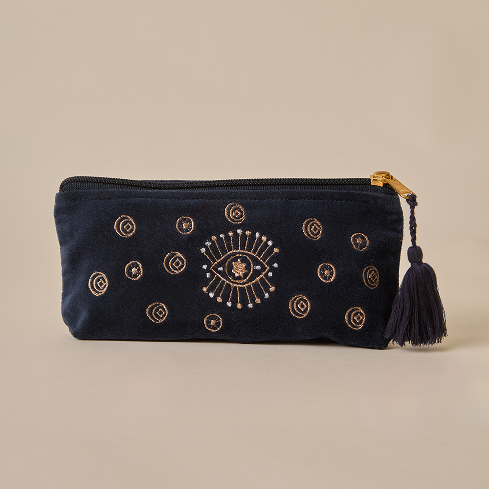 Evil Eye Pencil Pouch - Navy