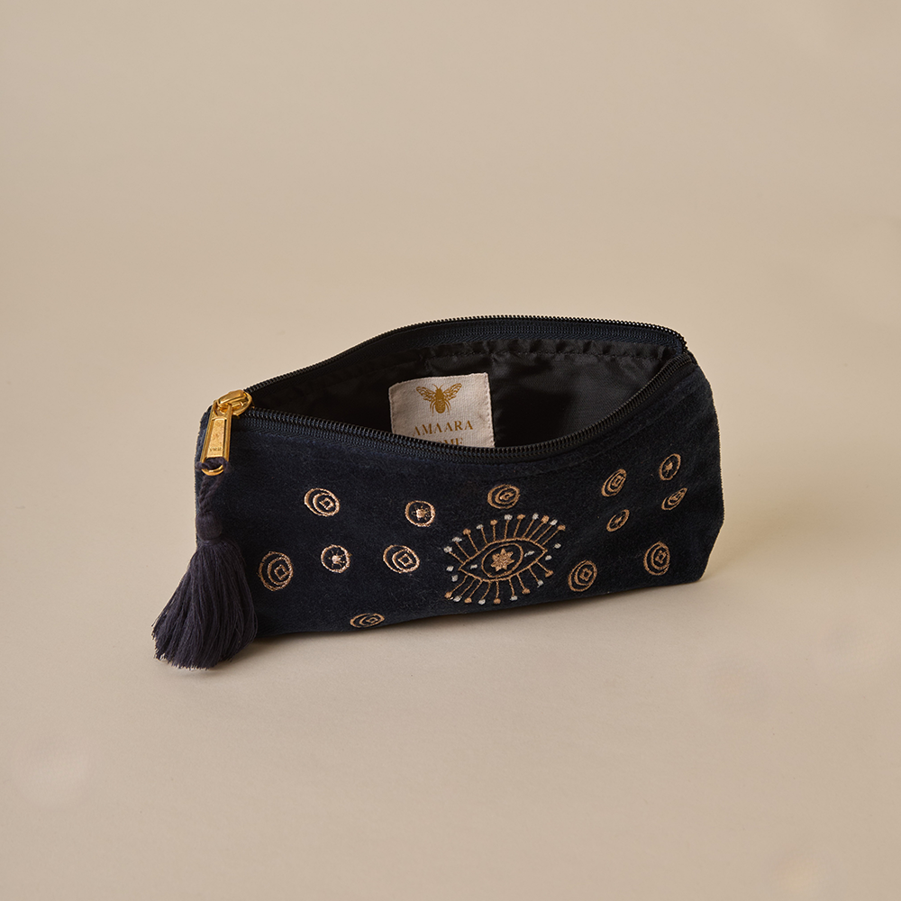 Evil Eye Pencil Pouch - Navy