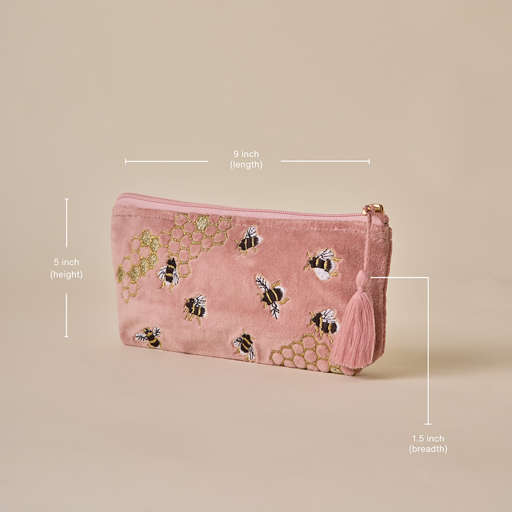 Bumble Bee Pencil Pouch - Tea Rose