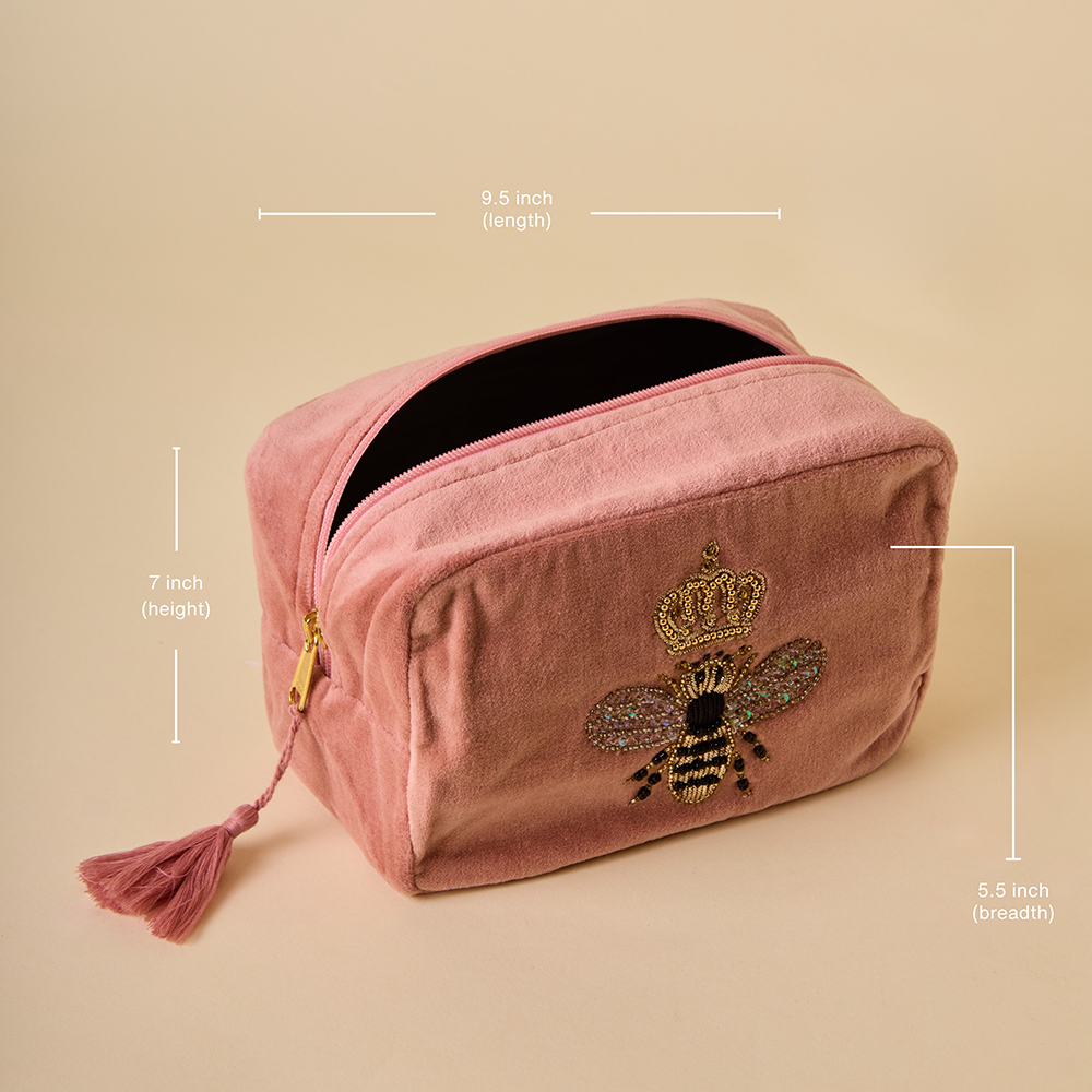 Bumble Bee Makeup Bag - Tea Rose