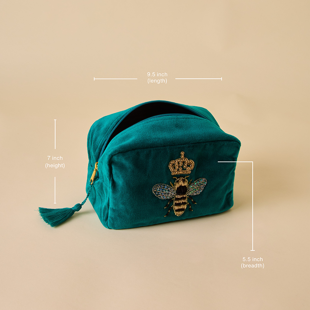 Bumble Bee Makeup Bag - Teal