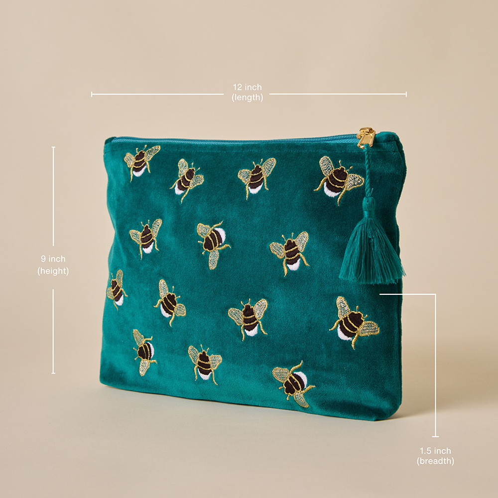Bumble Bee Travel Pouch - Teal