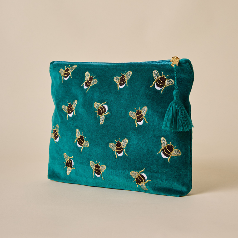 Bumble Bee Travel Pouch - Teal