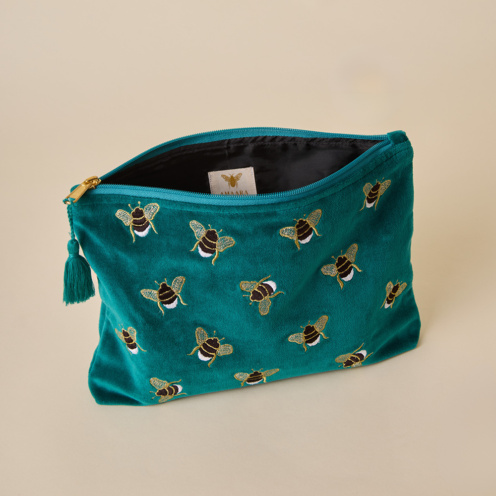 Bumble Bee Travel Pouch - Teal