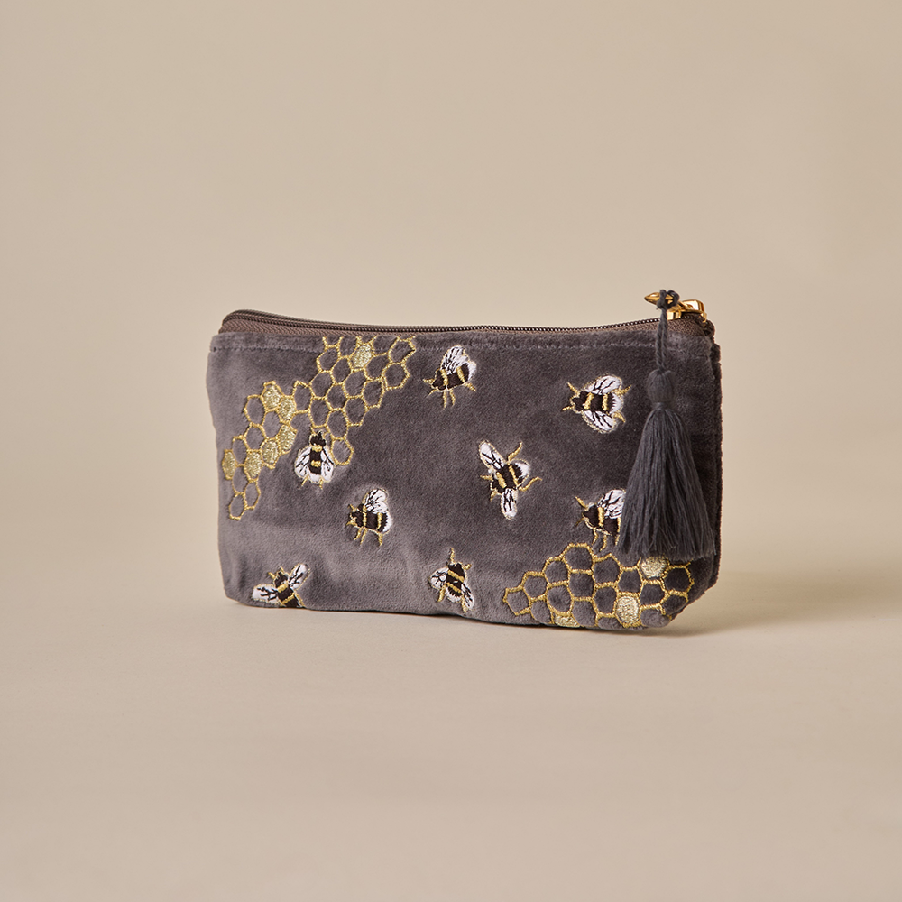 Bumble Bee Pencil Pouch - Shadow Grey