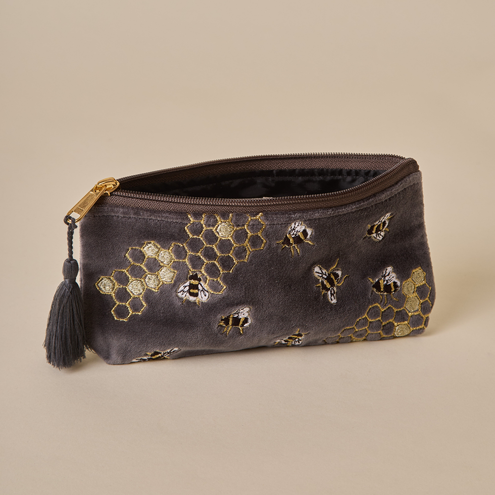 Bumble Bee Pencil Pouch - Shadow Grey