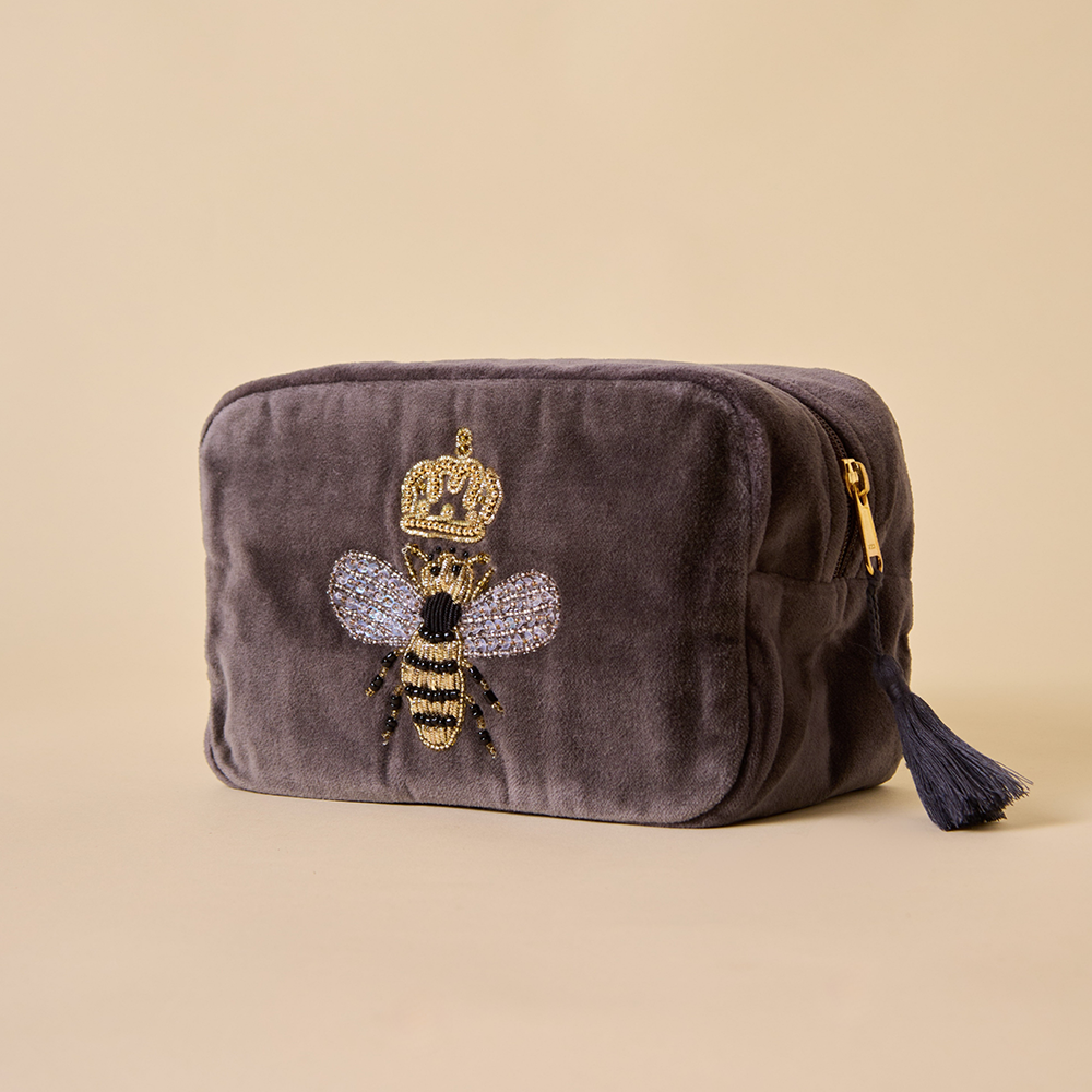 Bumble Bee Makeup Bag - Shadow Grey