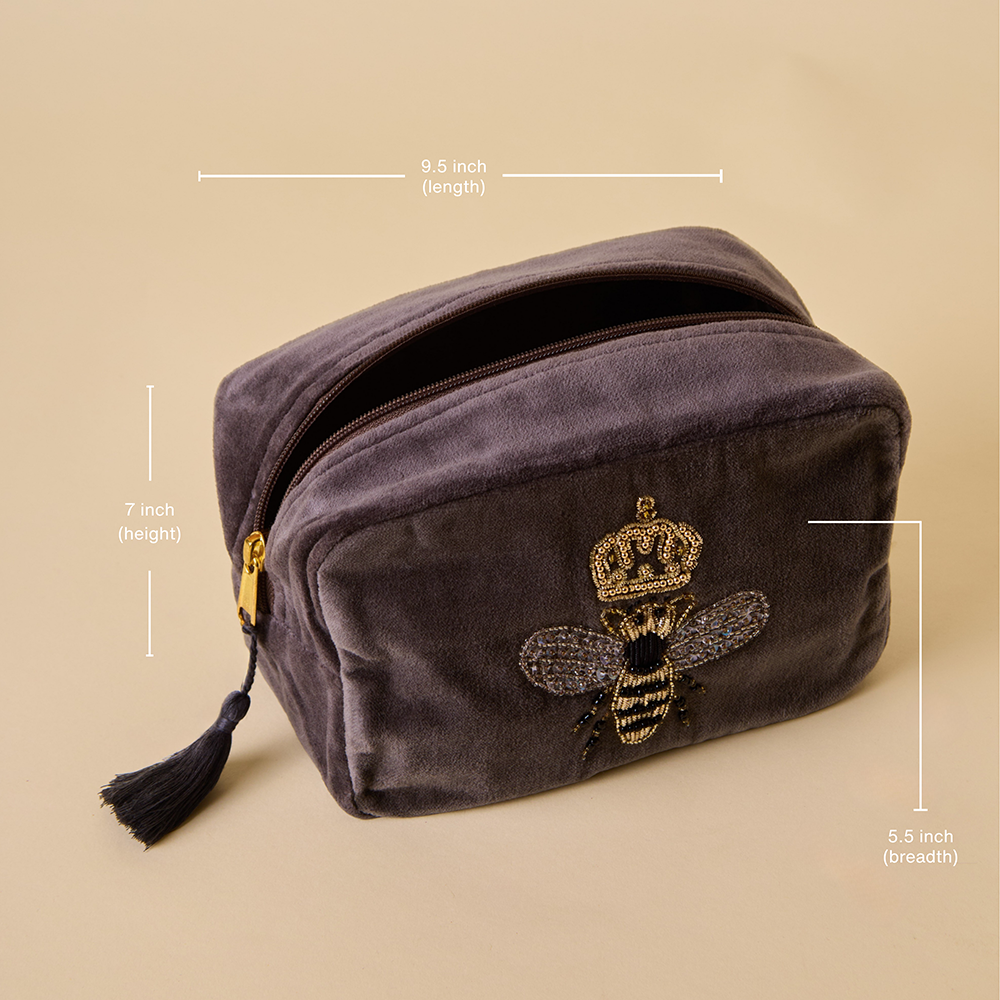 Bumble Bee Makeup Bag - Shadow Grey