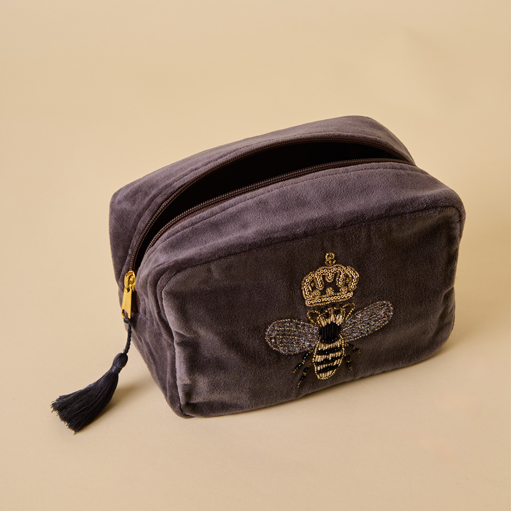 Bumble Bee Makeup Bag - Shadow Grey