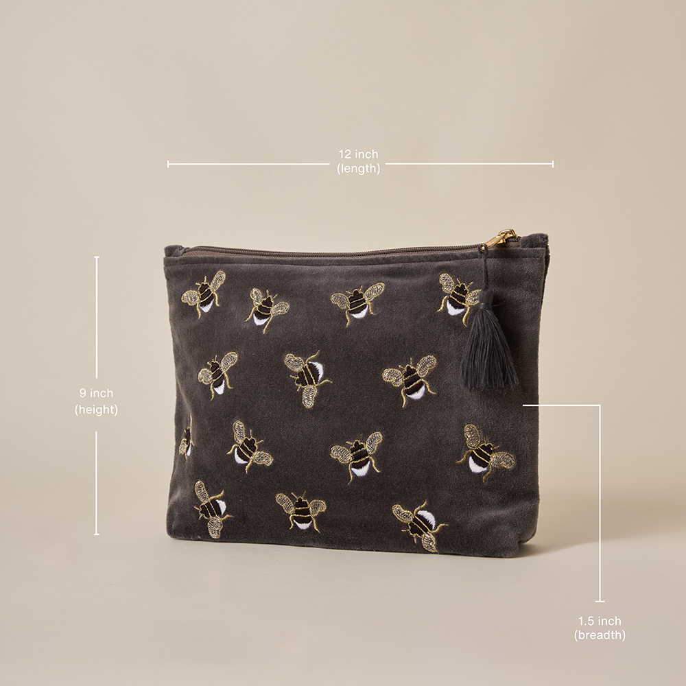 Bumble Bee Travel Pouch - Shadow Grey