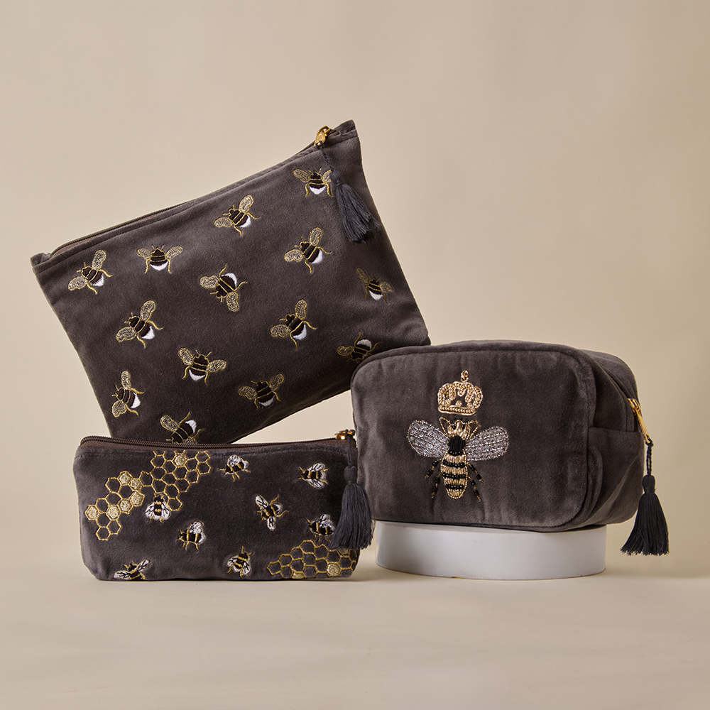 Bumble Bee Travel Pouch - Shadow Grey
