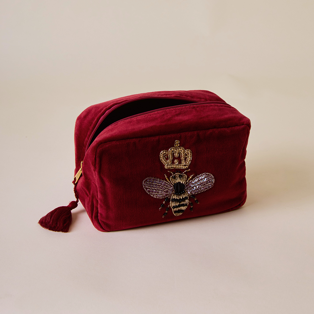Bumble Bee Makeup Bag - Maroon