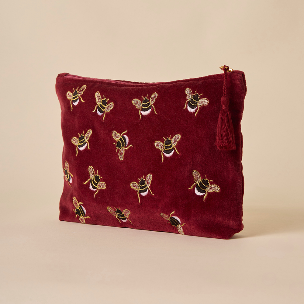 Bumble Bee Travel Pouch - Maroon