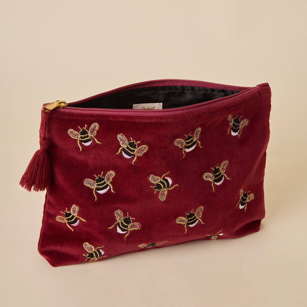 Bumble Bee Travel Pouch - Maroon