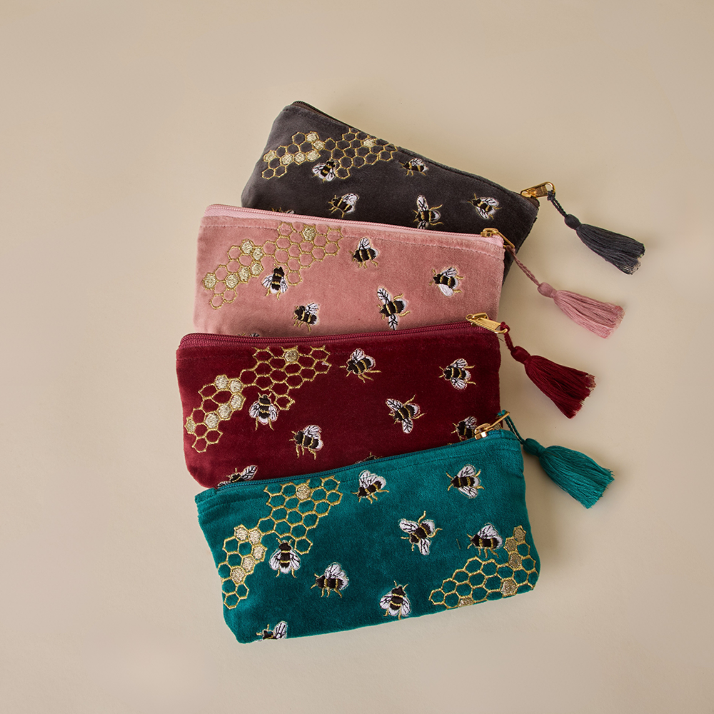 Bumble Bee Pencil Pouch - Shadow Grey