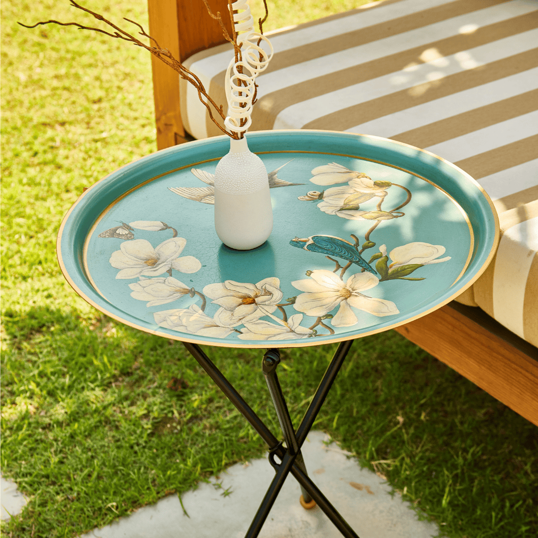 Magnolia Handpainted Butler Tray - Round