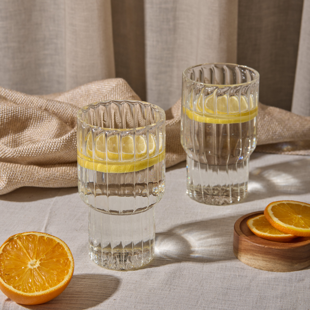 Fluted Drinking Glass - Large (Set of 2)