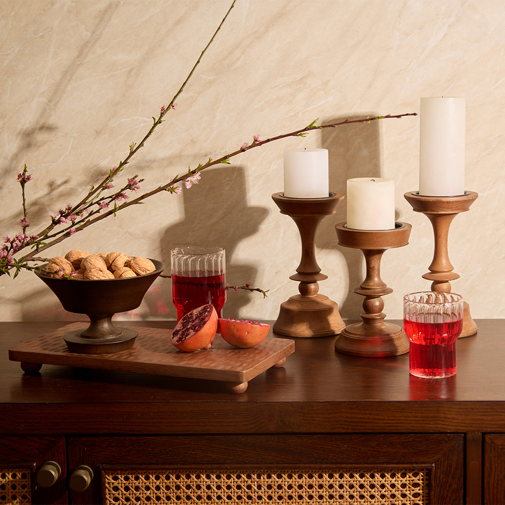 Peony Monochrome Handpainted Butler Tray (Rectangle)