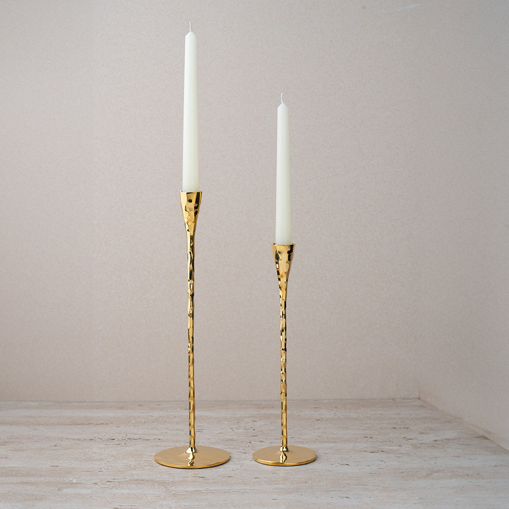 Pinched Brass Candle Holder