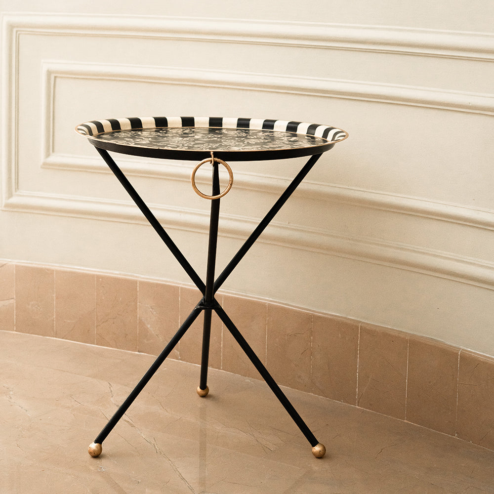 Handpainted_Monochrome_Tripod_Butler_Tray_-_Round_Amaara