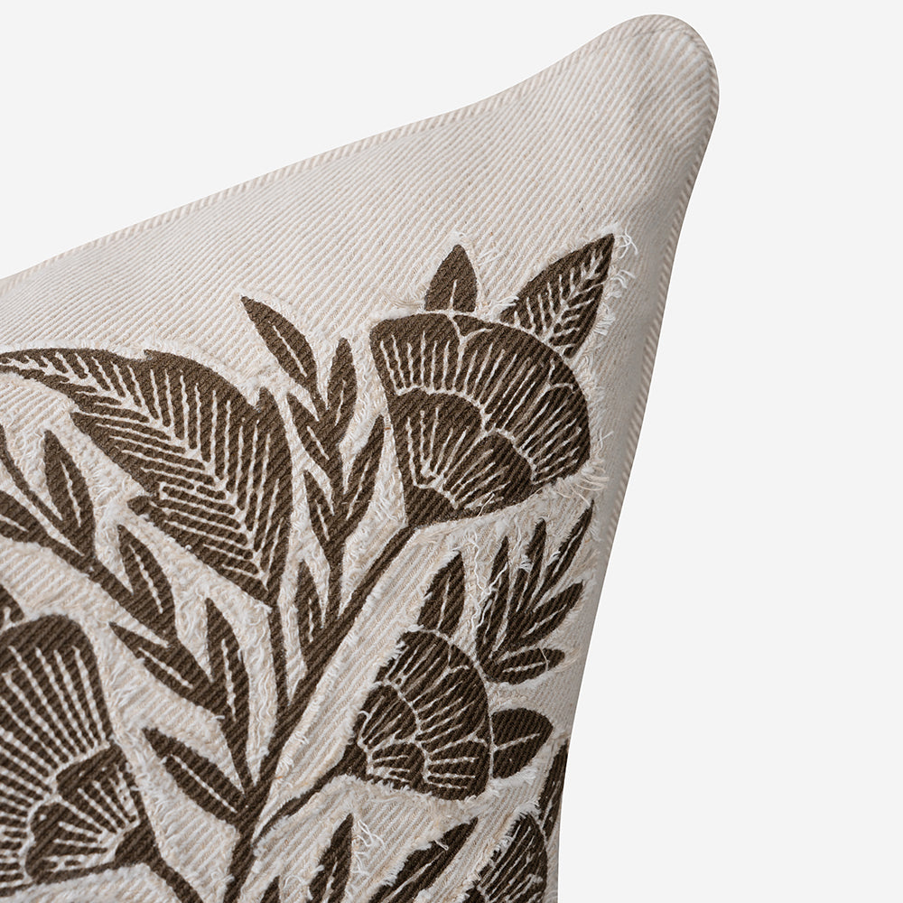 Patchwork Flora Cushion - Mocha