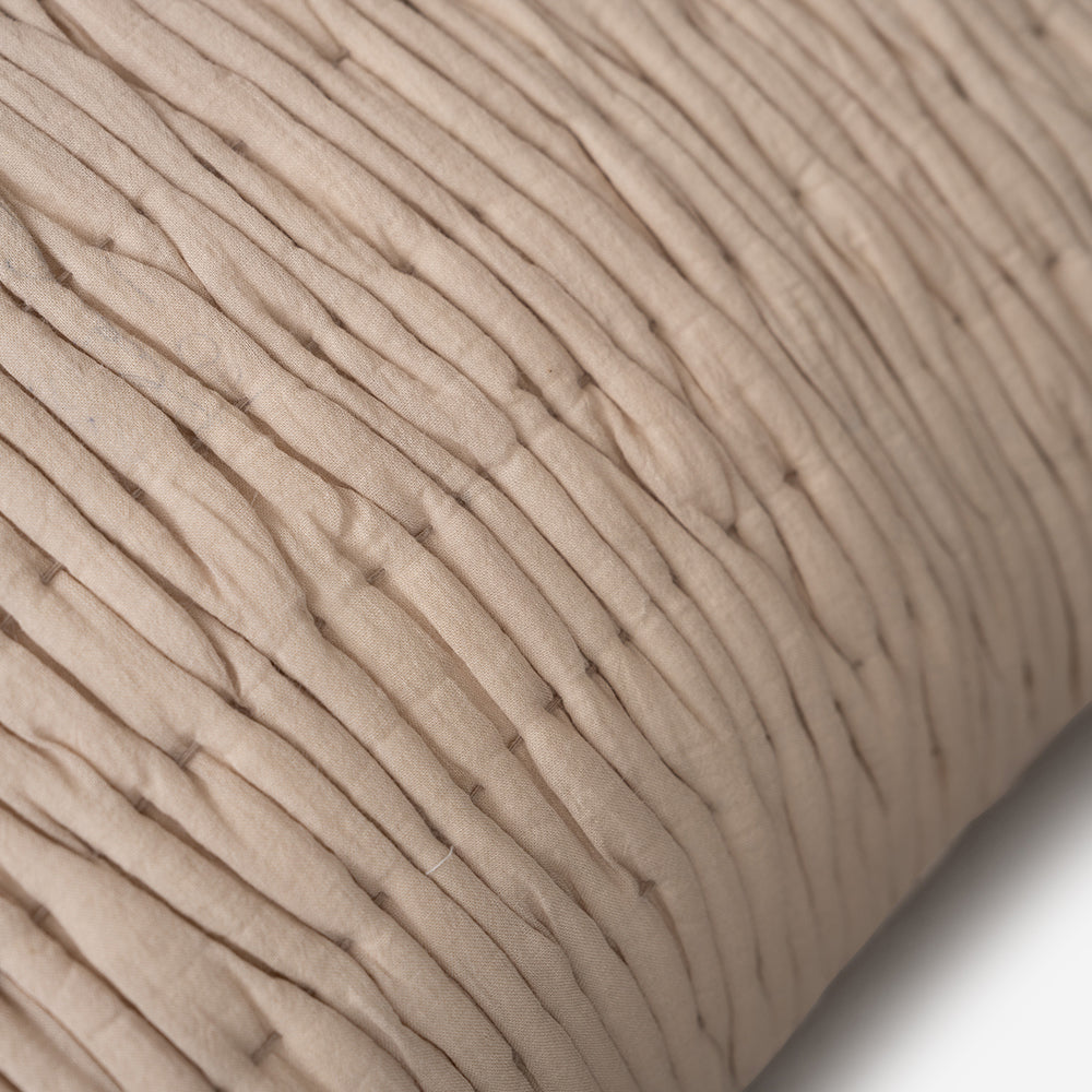 Ruched Cushion Cover - Beige