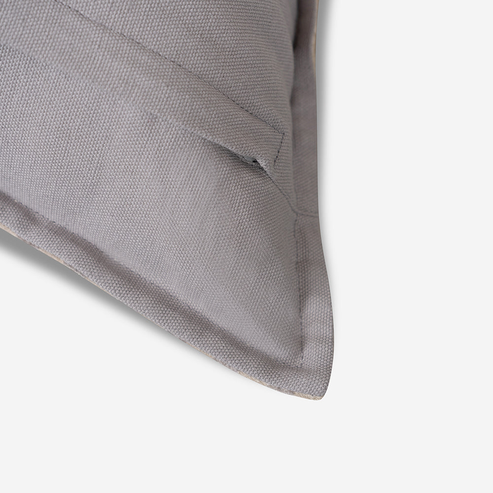 Striped Velvet Cushion - Grey