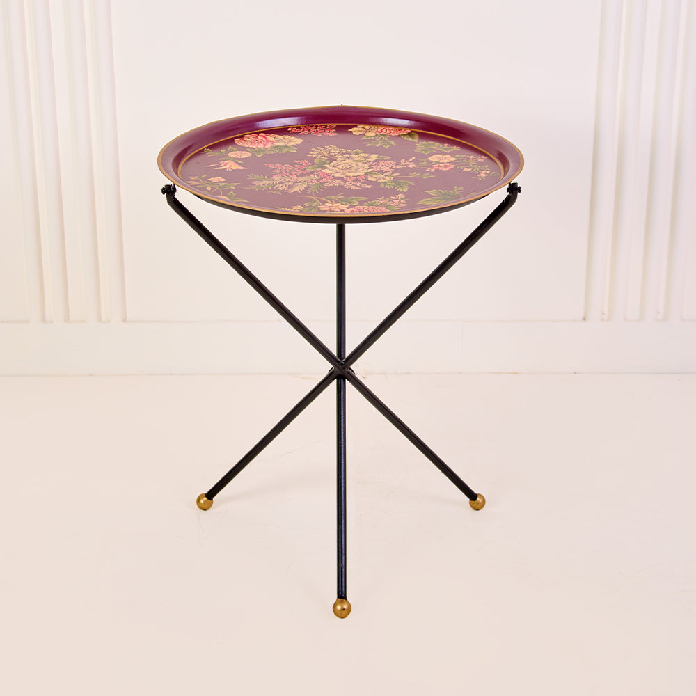 Rosa Handpainted Butler Tray - Round