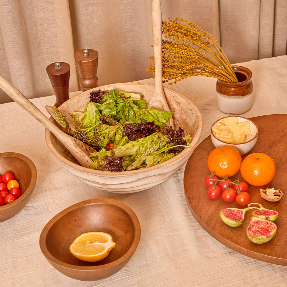 Umi Salad Bowl With Matching Servers (Set Of 3)
