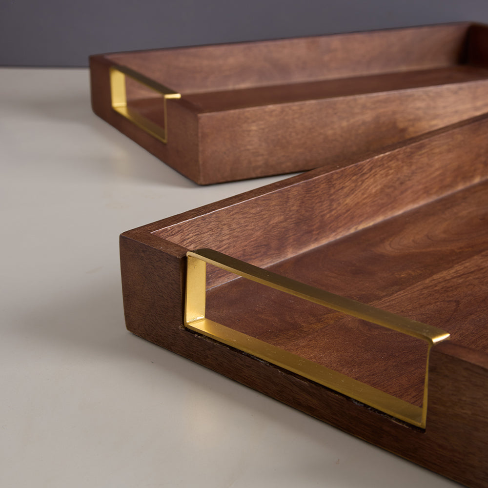 Kibashi Serving Trays - Walnut (Set Of 2)