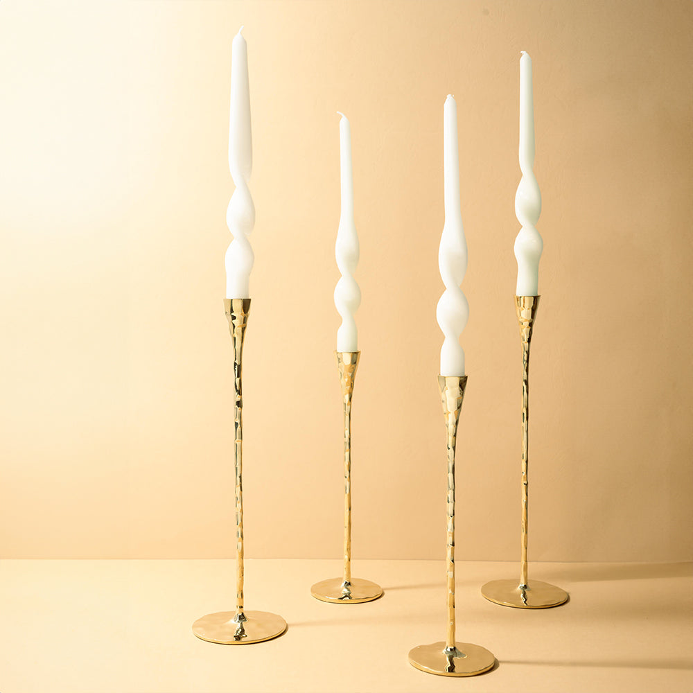 Pinched Brass Candle Holder